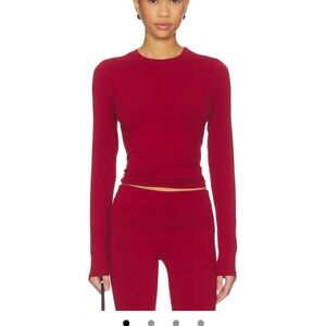 Skims long sleeve cotton jersey brick XS